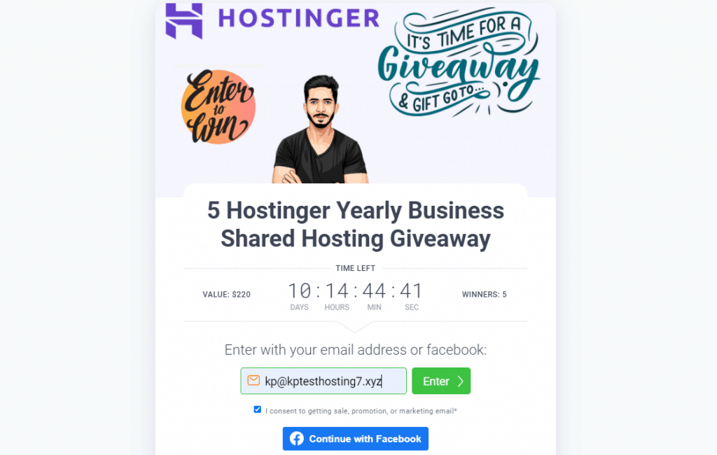 hostinger hosting giveaway