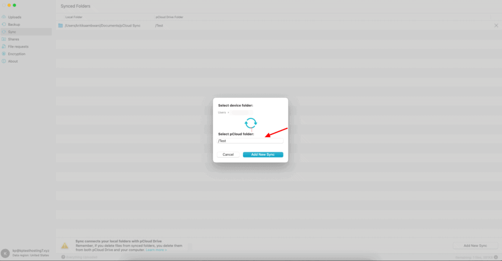 pCloud Syncing