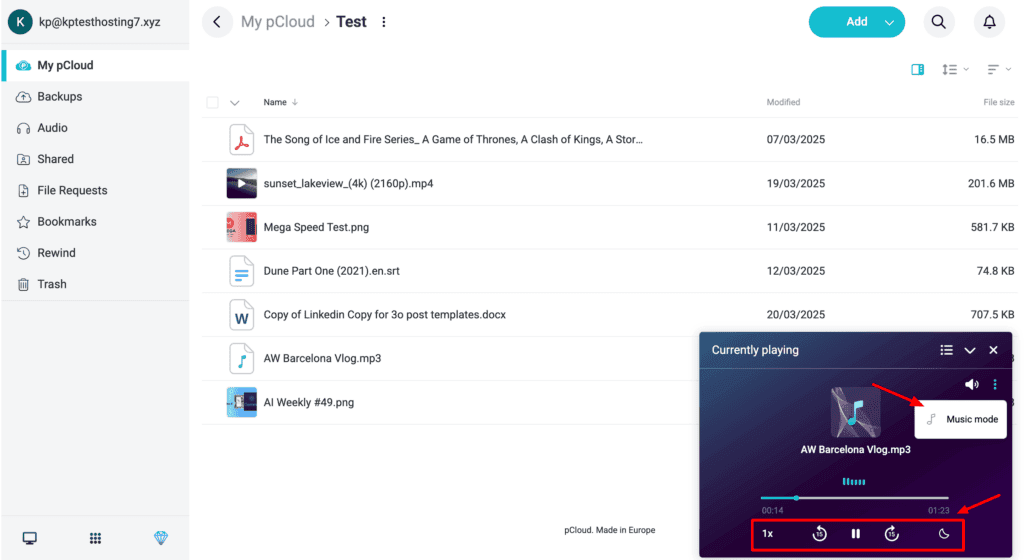 pCloud - music player