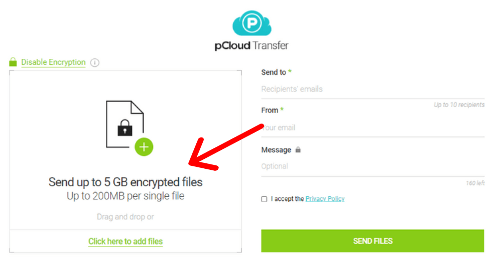 pCloud Transfer Encryption Enabled