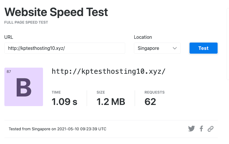 Speeds - Singapore Cloud Hosting