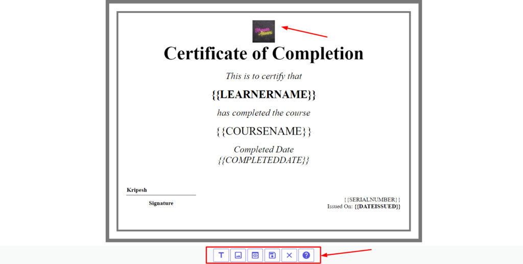 Certificate Preview in Spayee