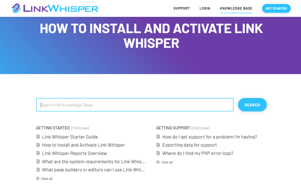 Link Whisper Knowledgebase