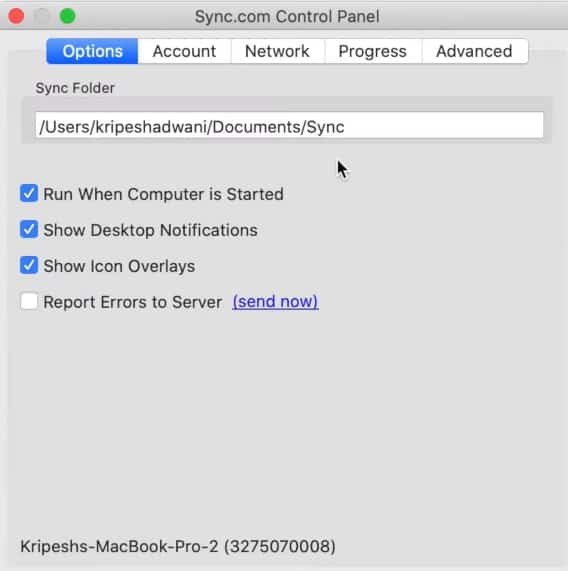 Sync Desktop interface