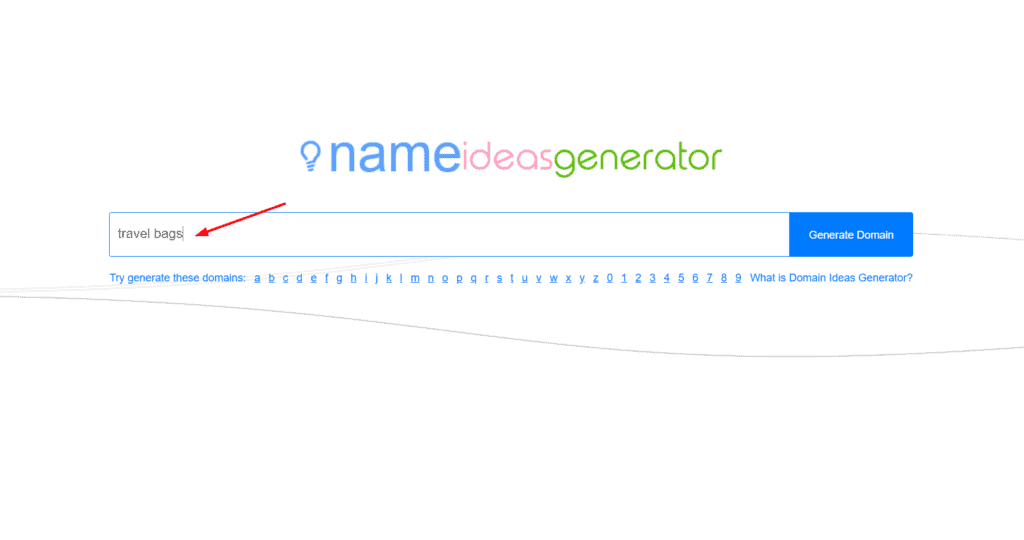 Name ideas generator homepage