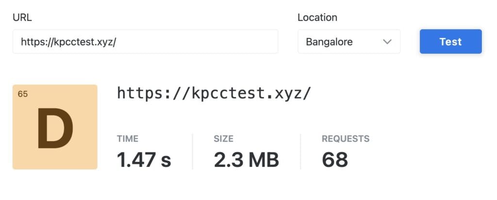 Chemicloud - speed test (India)