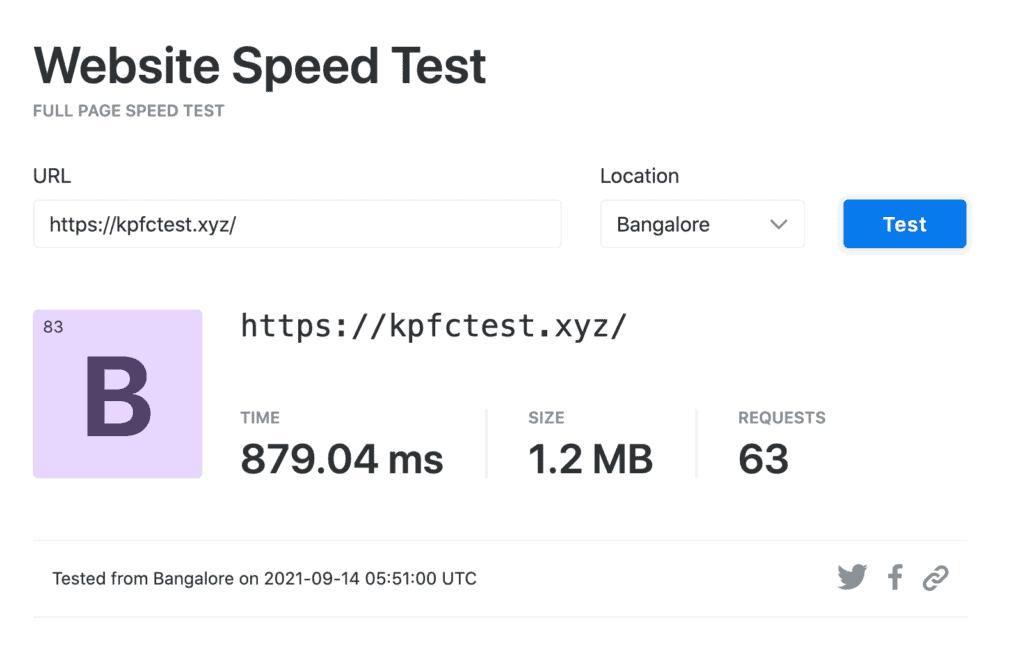 FastComet Speed Test