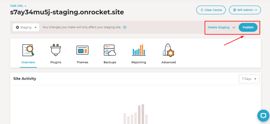 Publishing staging on Rocket.net