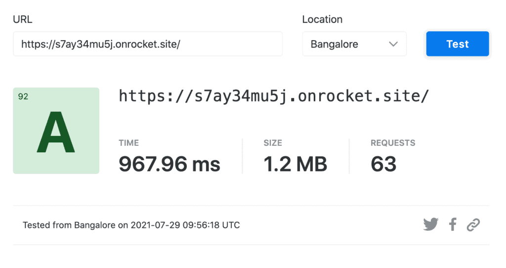 Speed Test Bangalore - second time