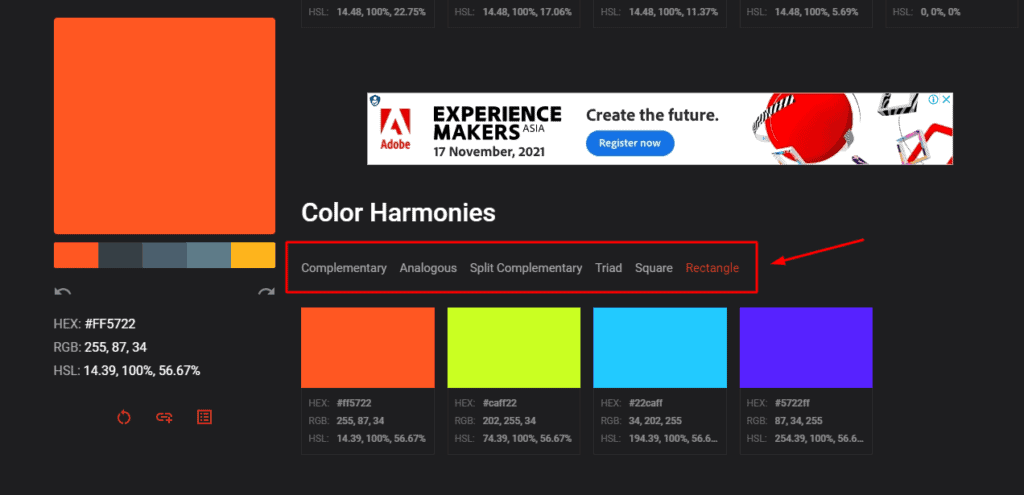 Color options in Color Designer