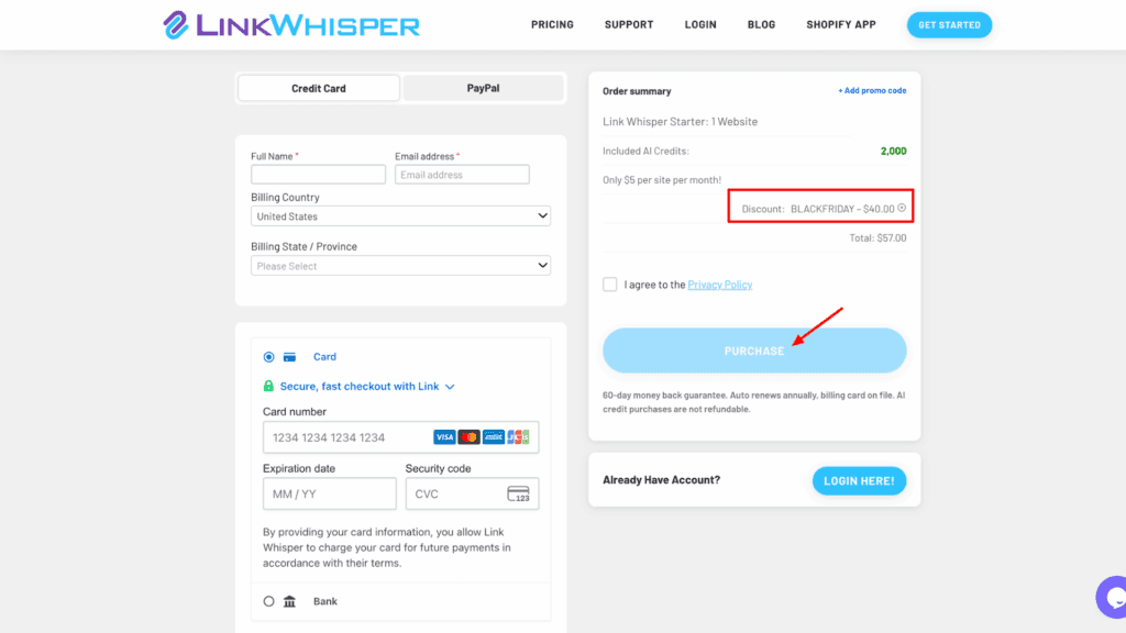 Step 3 Enter Account and Billing Details