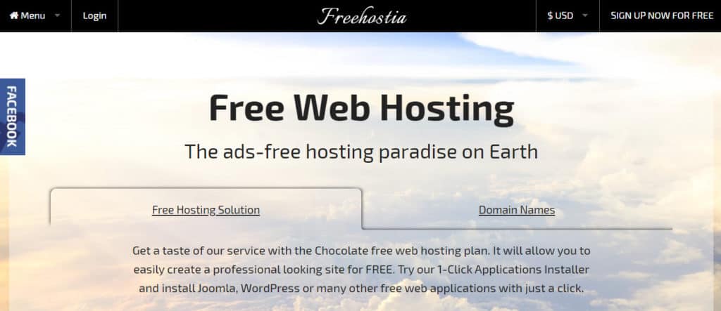 Freehostia home page