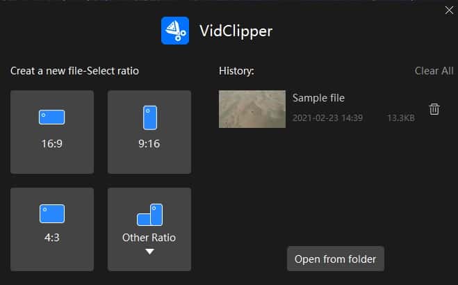 Multiple orientations in VidClipper