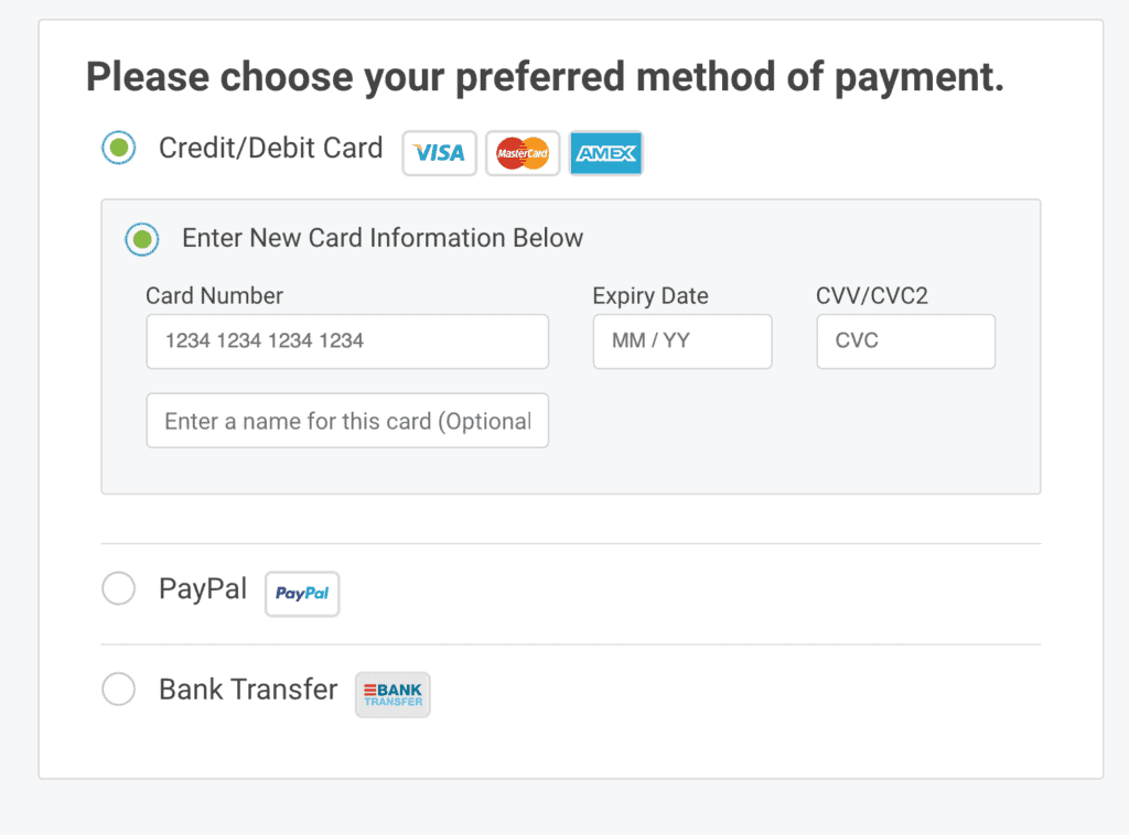 Payment methods in Scala Hosting