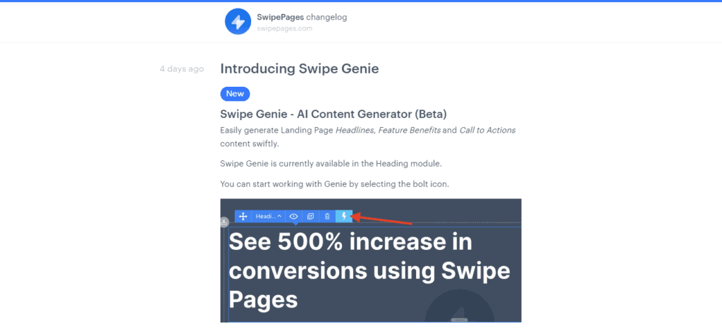 Swipe Pages ChangeLog