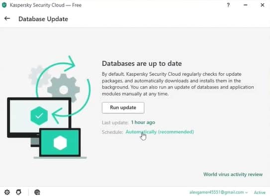 Database update in Kaspersky Antivirus