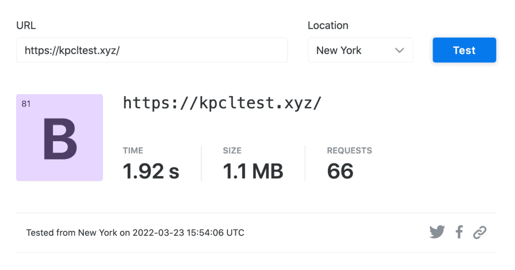 Speed Test - Cloudflare Enterprise version (New York)