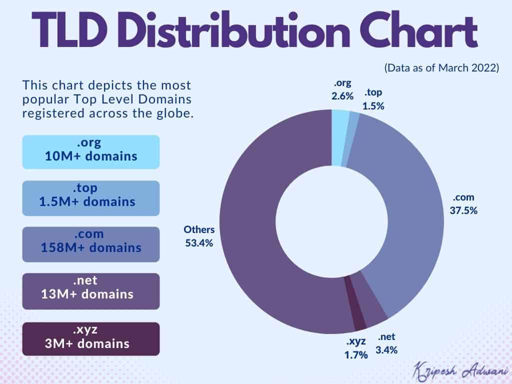 Popular Domain Extensions Infographic