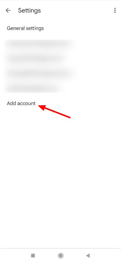 Adding email account in mobile