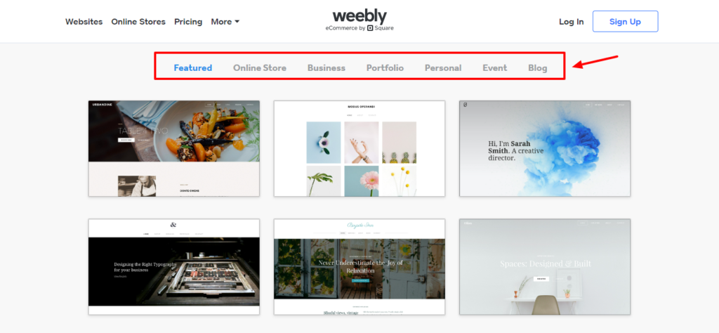 Weebly themes
