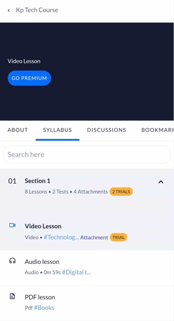 Learnyst Mobile Interface