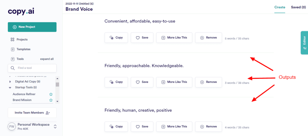 Copy.ai Review (2026) - This AI Writer Surprised Me 29 CopyAI Brand Voice Output