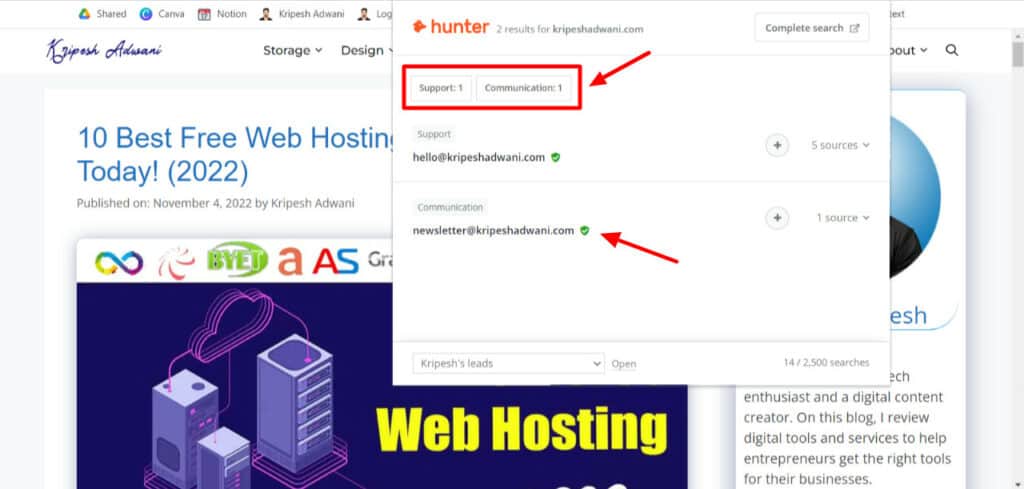 Hunter Chrome Extension