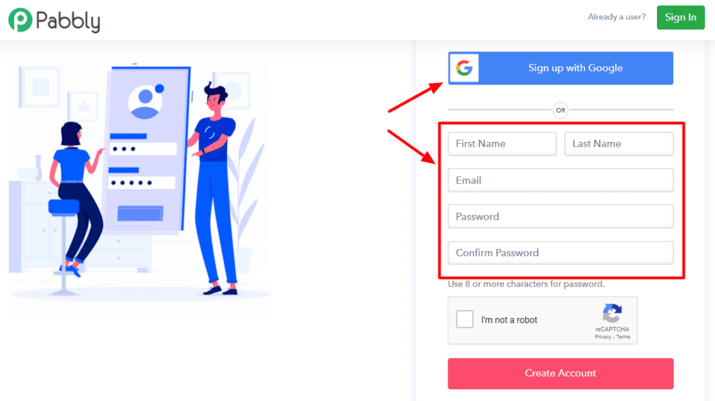 Pabbly Connect Signup Process
