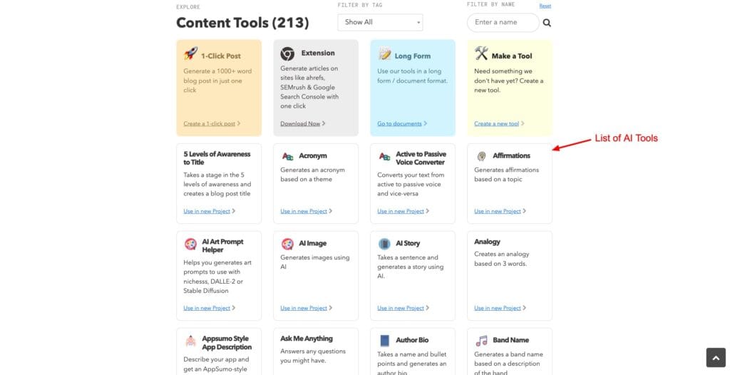 FlyMSG AI tools list