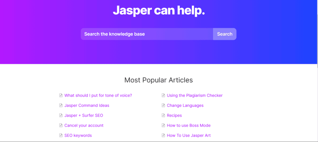 Jasper AI Customer Support