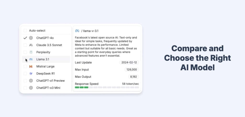 NilyAI model selection