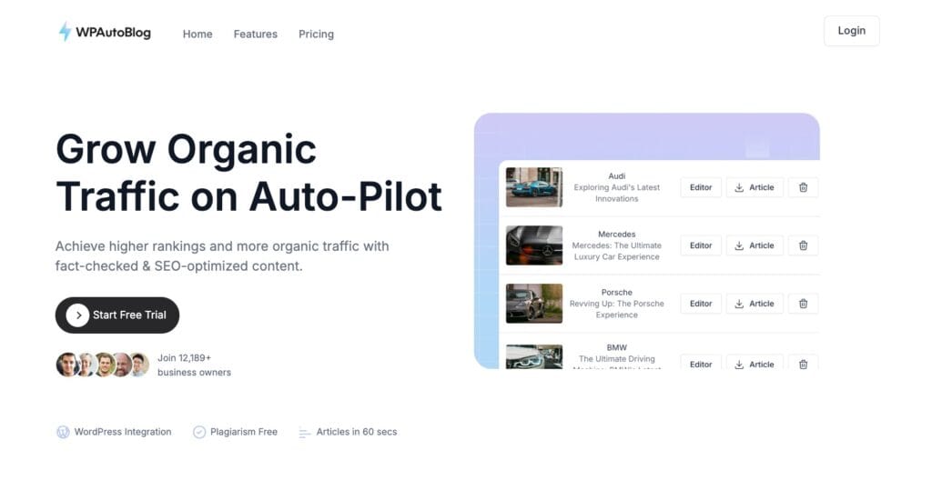 WPAutoBlog homepage