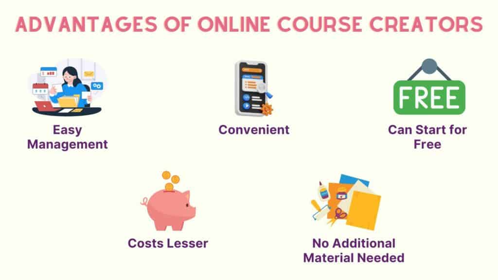 Advantages of online course creators
