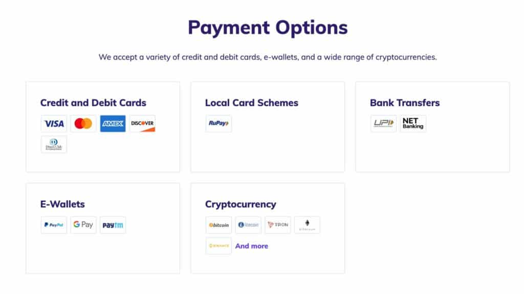 Crypto as payment option