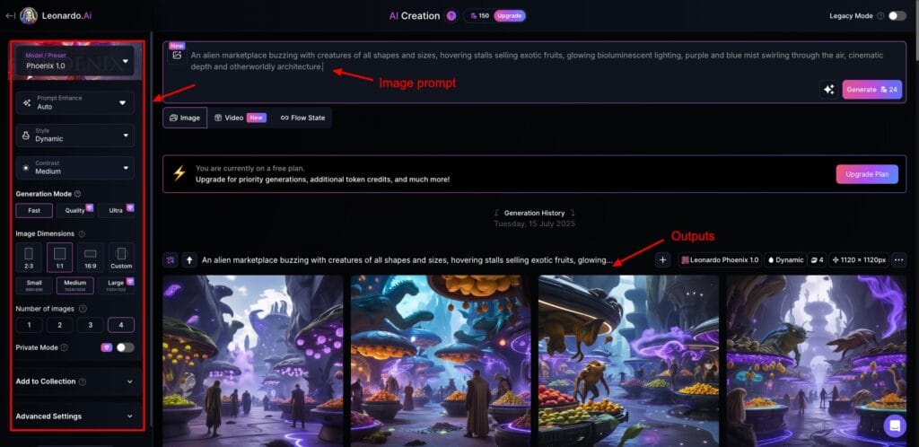 Generating images with Leonardo AI
