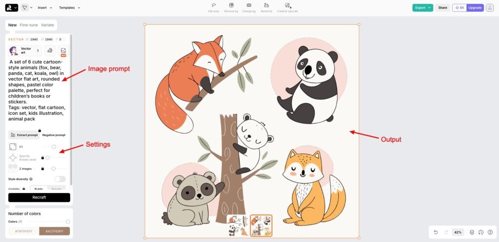 Generating images with Recraft AI