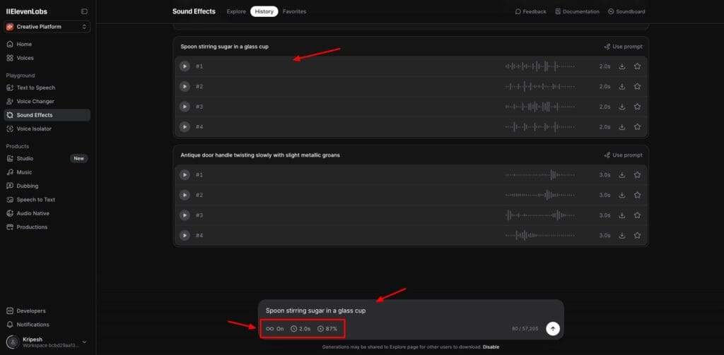 ElevenLabs sound effects