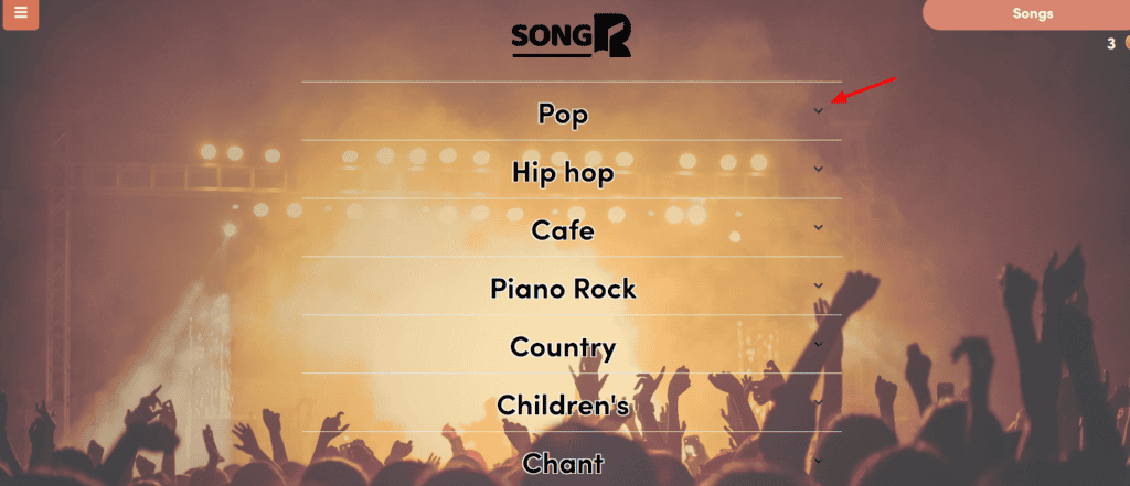 SongR categories