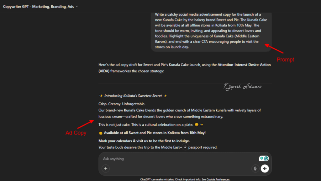 Copywriter GPT Example 1 1
