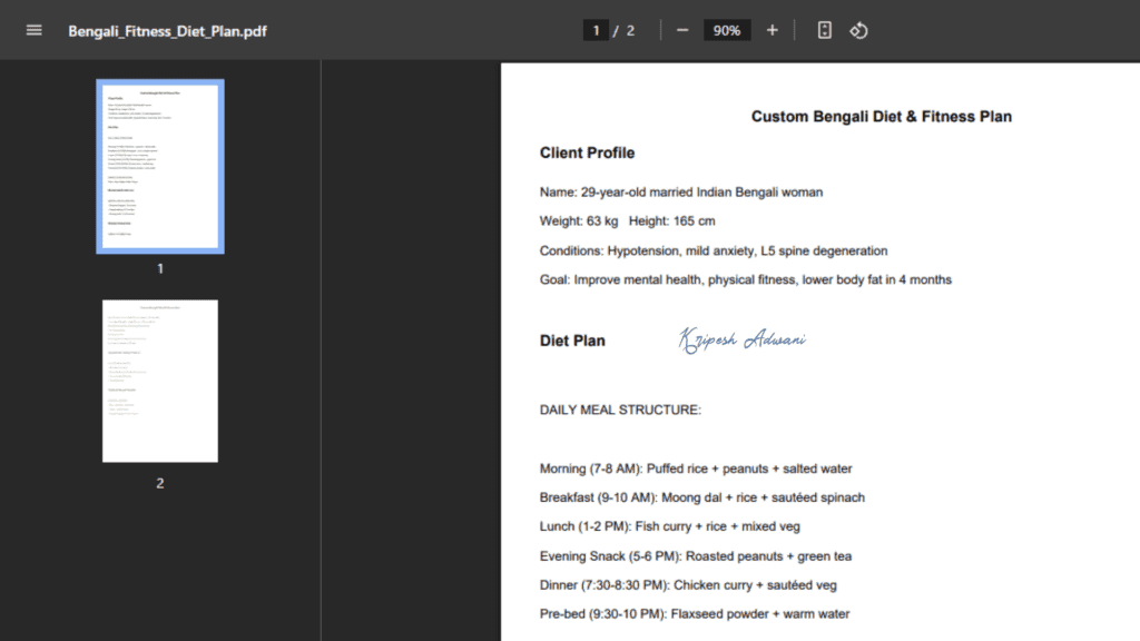 Customized plan by Fitness Workout Diet