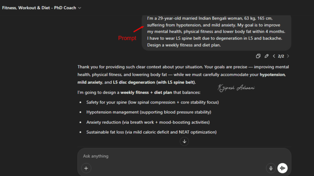 Fitness Workout Diet Example