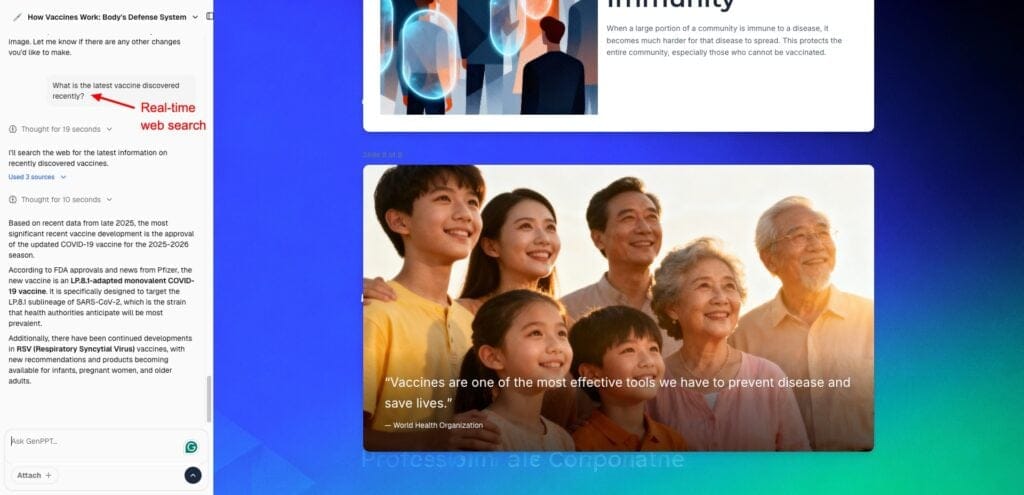 GenPPT real time web search