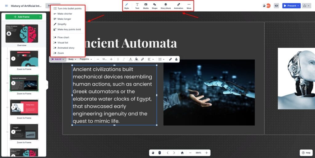 Prezi AI - Presentation Editing