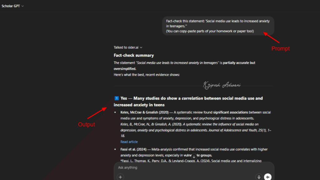 Scholar GPT Example 3