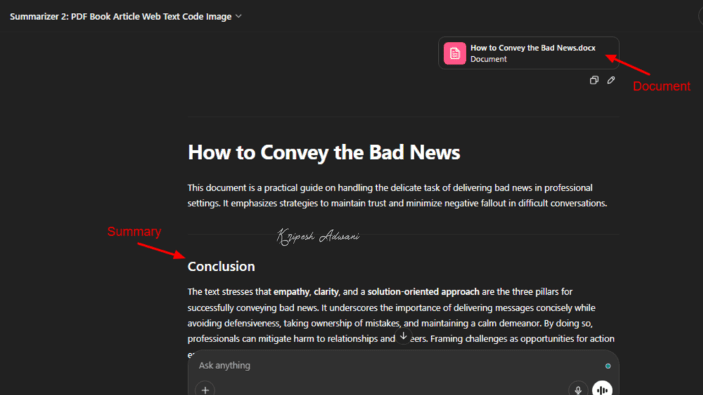 Summarizer 2 Example 1