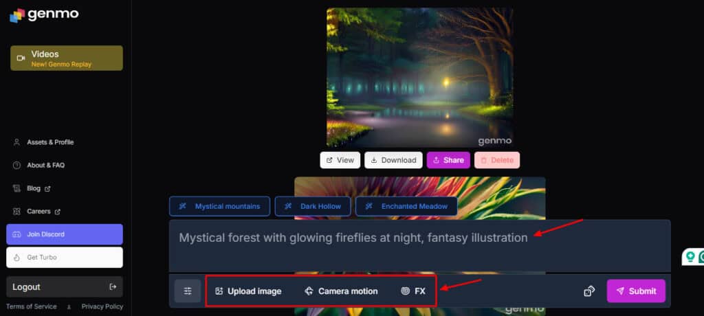 Genmo AI video generation