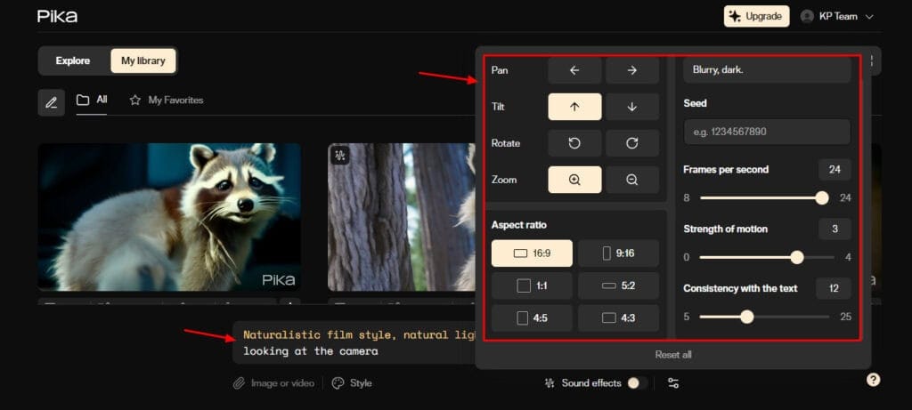 Pika Labs AI video generation