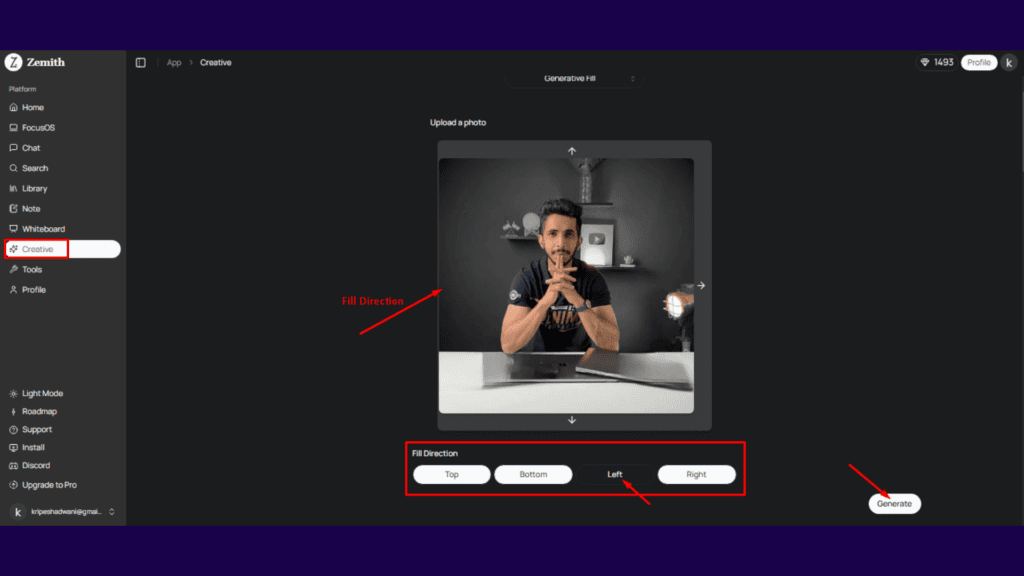 Generative Fill Menu