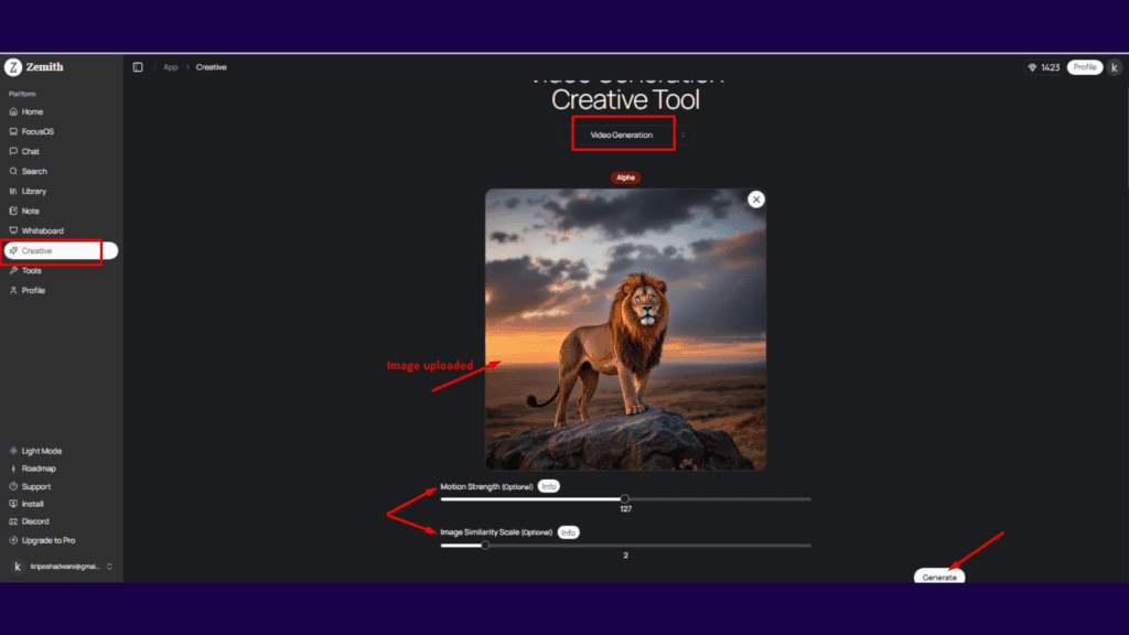 Video Generation Menu