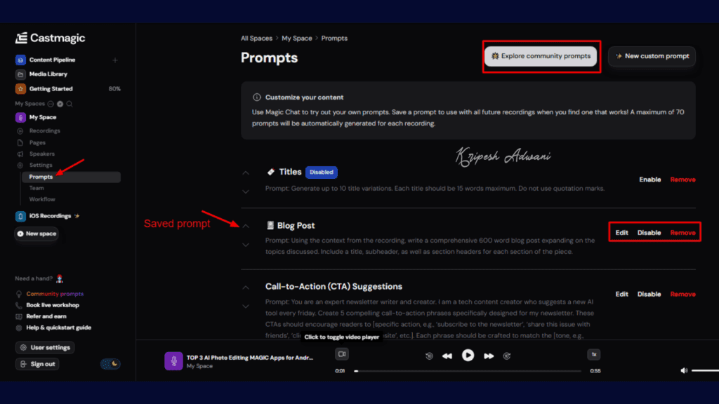 Castmagic Review (2026) - Perfect AI Tool For Content Creators? 12 CastMagic Community Prompt